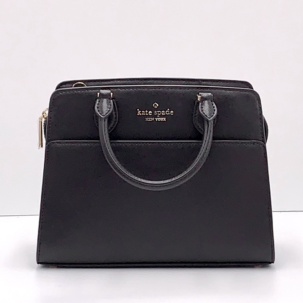 KATE SPADE Madison Saffiano Leather Small Satchel BLACK COLOR - Picture 5 of 14